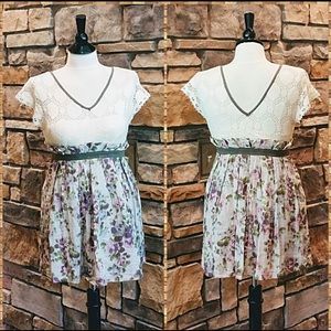 NEW Flirty Floral & Crocheted Lace Dress/Tunic